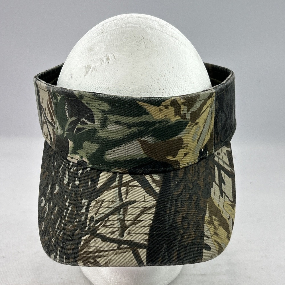 Vintage Camo Hunting Visor Cap Hat Strap Back Adjustable Nissin